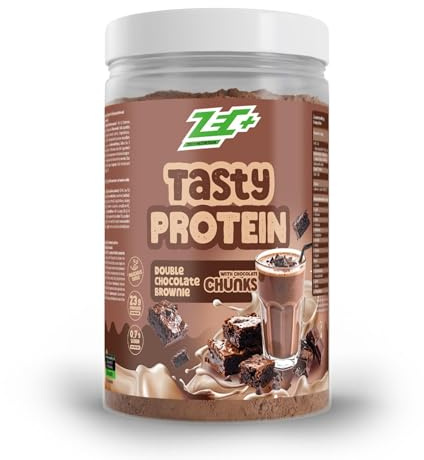 ZEC+ Tasty Protein 450g – Mehrkomponenten Proteinpulver mit Whey & Casein – Cremiger Eiweiß Shake mit hohem Proteingehalt – Made in Germany (Double Chocolate Brownie)