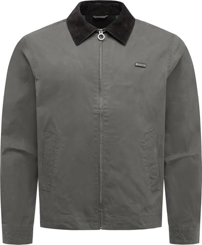 Ragwear Herren leichte beschichtete Übergangsjacke kurze wasserabweisende Jacke mit Hemdkragen und verstellbarem Saum und Ärmelenden Hertan Vintage S-XXL