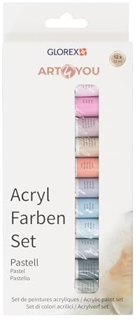 Acrylfarben-Set Pastell 12 Stück, je 12ml