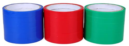COOPHYA Ruban Adhésif Rouge pour Emballage Alimentaire, Rouleaux Pvc 18 Pièces, Large Format 27m, pour Supermarché et Emballage de Fruits et Légumes