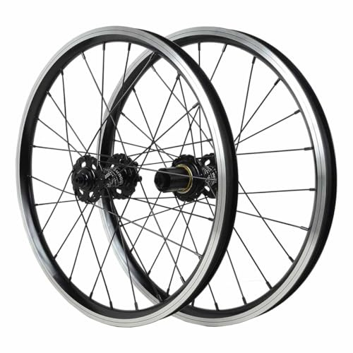 Scheibenbremse + C/V-Bremse 406/451 BMX Faltrad Laufradsatz 20Zoll Mountainbike Vorderrad Hinterrad 100/135mm QR Aluminiumlegierung Fahrradfelgen, Lager Nabe, HG 8–12 Gänge