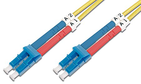 DIGITUS DK-2933-10 – Glasfaserkabel OS2 – 10 m – LC zu LC – Duplex LWL Kabel – 1/10 Gbit/s – SM Singlemode Glasfaser LAN Kabel – Fasertyp: 9/125 µ – Gelb (Yellow)