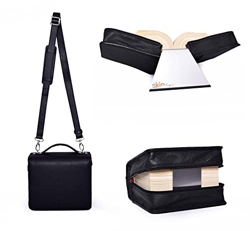 SartoriusSKIN Tasche PURO 2.0 aus Nappaleder in Gr. L in Onyx-Schwarz mit ergonomischem Tragegurt & Buchstütze: Echtes Nappaleder PREMIUM Jura-Einband ... Textblockbreite 86 mm/Buchrückenbreite 105 mm