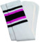 skatersocks Socken 22 Inch Damen Tube Socks kniehoch weiß schwarz-pink gestreift