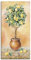 ARTland Wanddeko Leinwand Bilder Wandbild 75x150 cm Botanik Pflanzen Topfpflanze Malerei Creme T5HE Zitronenbaum I