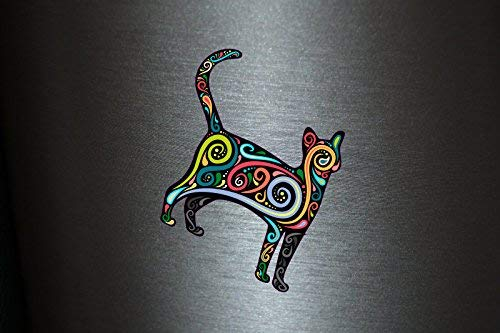 NetSpares 1 x Aufkleber Katze Farbe Kunst Decal Sticker Fun Gag Stati Tuning Ka-Boom FBI