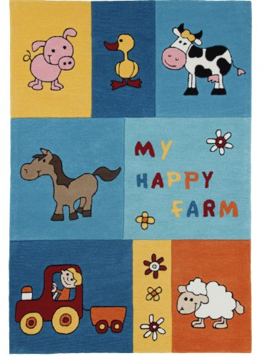 Lifestyle Kids Happy Farm blau Kinderteppich, Größe:100*160