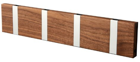 Knax Garderobe Waagerecht Walnuss (Geölt) 4 Haken, Grau