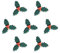 Anniversary House Christmas Holly Edible Cake Decorations, Handcrafted Cake Toppers, Edible Fondant Icing Sugar Cupcake Toppers, SFX171