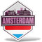 erreinge Aufkleber Amsterdam Holland-Andenken-Aufkleber PVC-Form Für Abziehbild Tapete Auto Moto Helm Camper Laptop - 10 cm