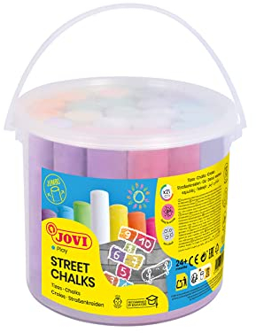 Jovi - Maxi Street CHALKS Gessetti, Scatola da 20 Pezzi, Colori Assortiti, Non producono Polvere, Facili da Cancellare e Molto Resistenti, Senza glutine (1130)