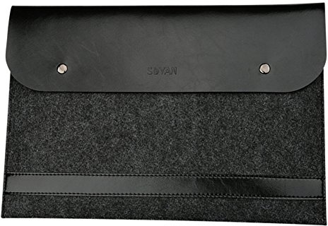 Laptop-Tasche Filz Mikrofaser LederHülle Ultrabook Laptop Tasche Filz Sleeve Speziell für MacBook 11.6-15.4 Inches Schwarz