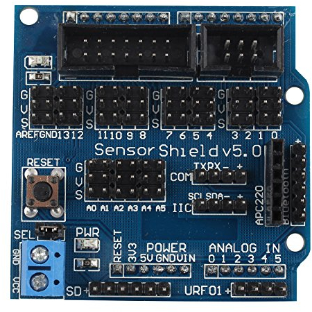 HALJIA Sensor Shield V5.0 Tarjeta de expansión Compatible con Arduino UNO Mega R3 2560 Duemilanove Robot módulo de expansión v5.0