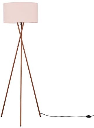 MiniSun | Modern Copper Metal Floor Lamp with a Pink Shade | Floor Lamps & Torchieres, Home Décor & Improvement Essential | Includes 6W LED Bulb [3000K Warm White]