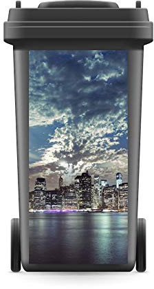 WERBEPUNKT. Mülltonnenaufkleber Mülltonne Mülleimer Abfalltonne New York Amerika Skyline - 800 x 370 mm