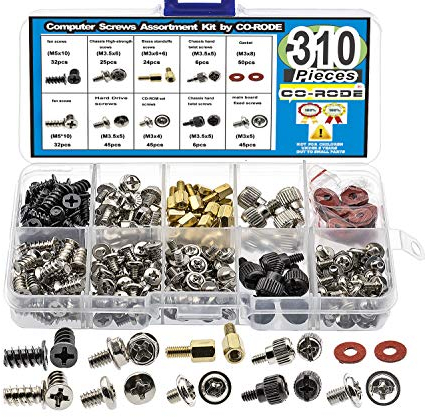 Lote de 310 piezas de PC tornillos Standoffs Surtido Kit para Disco Duro Computadora, Placa Base Fan Alimentación Gráfica