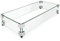 GASPRO 73 x 33 cm Glas-Windschutz für rechteckige Feuerschalentische, dicke und stabile gehärtete Glasplatte mit harter Aluminium-Eckhalterung und Gummifüßen, einfach zu montieren