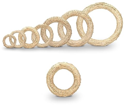 NaDeco Strohkranz Natur, für Adventskranz Weihnachtskranz Türkranz und mehr, Strohkranz Strohring Kranz Rohling Weihnachten Advent Stroh Ring Deko Dekoration DIY basteln, Größe: Ø 25 x 5 cm