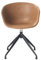 KAWOLA Esszimmerstuhl Dani - Drehfunktion, Kunstleder Cognac, Design Stuhl für Esstisch & Schreibtisch, Stilvolle Moderne Esszimmerstühle