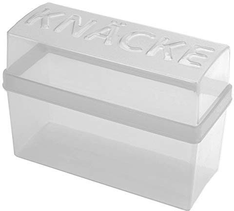 MIK funshopping Brotkasten Brotbox Brotdose Vorratsdose aus lebensmittelechtem Kunststoff (Knäckebrotbox transparent)