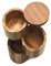 Chiloskit Tarro redondo de bambú, contenedor de almacenamiento de sal y especias, con tapa giratoria magnética de 7 x 9 cm (3 niveles)