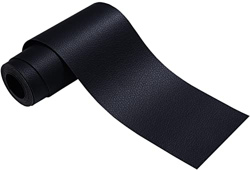 Panngu Schwarz Leder Patch Kit Selbstklebende Lederflicken, Premium Selbstklebender Leder Reparatur Patch, Für Couch Sofa Risse, Verbrennungen, Autositze Zubehör (7.6cm * 152cm)