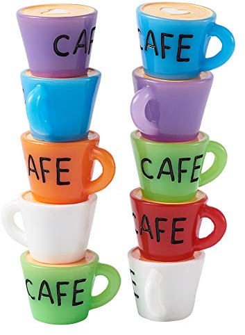 PandaHall 10pcs Coffee Cup Resin Charms Pendant Colorful Imitation Tableware Cup Charms Beads for DIY Earring Making Phone Straps Key Bag Decoration, Random Mixed Colors