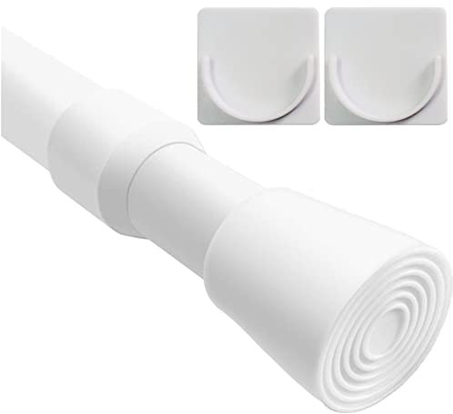 1PC Extendable Curtain Pole for Wardrobe Tension Rod with 2PC Holders Adjustable Curtain Pole Extendable for Bathroom, Windows 103-190 Cm/40.5-74.8 Inch(Diameter:22mm)
