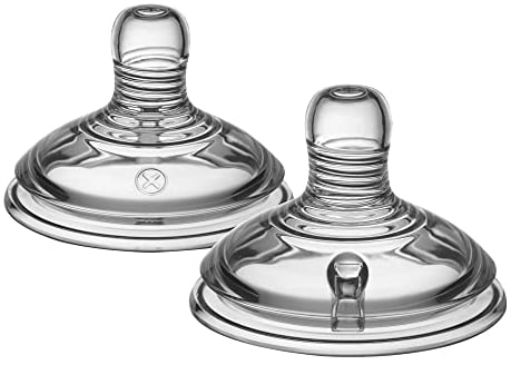 Tommee Tippee Closer to Nature Trinksauger, Natürlich Geformt mit Anti-Kolik Ventil, Weiches Silikon, Variabler Milchfluss, ab 0 Monate, 2-er Set