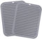 Trivets For Kitchen Worktops, Set of 2 Big Hot Plate Mats, Heat Resistant Silicone Insulated Table Mat, Durable Silicone Trivets 23x30cm (Grey)