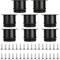 ASelected Lot de 8 Pieds Réglables Meubles Noir, Ø 50 mm/Hauteur 50 mm Pieds de Canapé en Métal Acier Inoxydable, Pied de Table Basse pour Meubles TV Armoires Lits Postes de Travail, avec 32 Vis