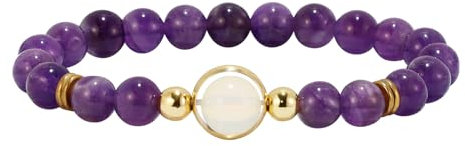 MILAKOO Femmes Bracelet élégant Cristal Stretch Brassard Perles Filles Cristal Chakra Bracelet, Violet