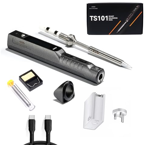 TOOLSAVING TS101 Soldering Iron Kit TS100 Upgraded PD 90W DC 65W Original Smart Digital Mini Portable Fast Heating Adjustable Temperature USB Type C Solder BC2 Tip Set