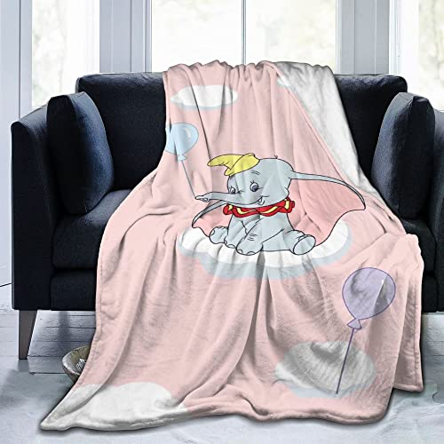 Lawenp Decke für Dumbo für Mädchen, Jungen, Erwachsene, Anime-Decken für Stuhl, Büro, Fuzzy-Decke, Baby, 127 x 152 cm