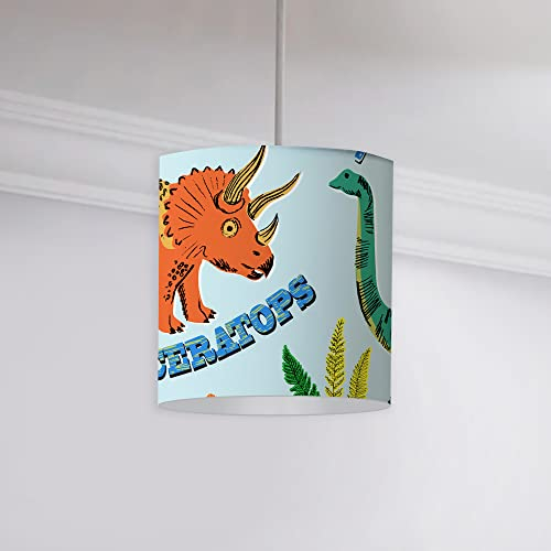 Happy Linen Company Deckenschirm für Mädchen und Jungen, Dinosaurier, blau, 18 cm x 21 cm