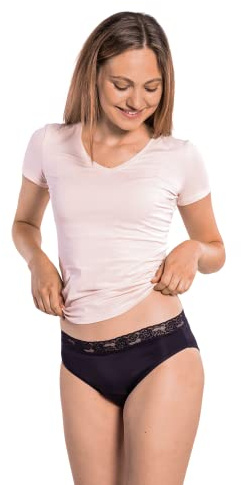 SELENACARE Periodenunterwäsche Classic (Starke Tage) - Menstruationsunterwäsche für Damen, waschbar, 100% vegan, nachhaltig, 35ml Aufnahme, schwarz, Größe M (EU 36/38)
