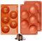 3 pièces de moules en silicone, Moule Forme Demi-Sphères 5 Cavités, Moule Silicone Chocolat pour boule de chocolat, gâteau, gelée, pudding, savon fait maison (Diamètre 8 cm)