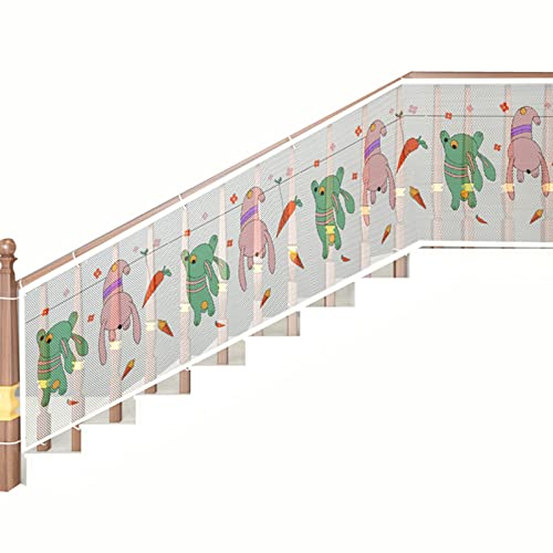 Treppen Schutznetz für Kinder, Sicherheitsnetz 3-6 Meters, Verdicken und Strapazierbares Niedlich Tierbild, Sicherheitsnetz für Treppen, Balkone und Geländer (4.5m*79cm)
