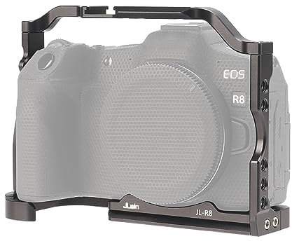 FOTGA Camera Cage for Canon EOS R8 & RP Mirrorless Camera, Aluminium Video Vlogging Stabilizer Rig with Cold Shoe, 1/4Screw Mount, 3/8-16 Locating Pin for Arri, Quick Release Plate for Arca Tripod