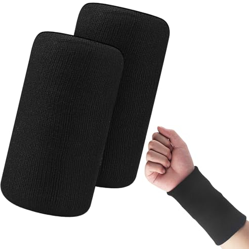 Bandeau Anti-Transpiration pour Poignet, 4 pcs Bandeaux élastiques, Bandeau de Sport, Bracelets d'exercice pour Bras de Fitness, Hommes, Femmes, Football, Basket-Ball, Tennis, Gymnastique, Noir