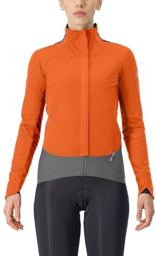 CASTELLI 4523541-857 ALPHA D.ROS W JKT Jacket Unisex RED ORANGE/URBAN GRAY Größe S