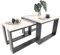 MATKAM Satztisch 2er Set, Couchtisch im Industrie-Stil, hoher Beistelltisch B60 x T60 x H43,3 cm, niedriger Beistelltisch B39 x T39 x H40,8 cm, einfache Montage (Weiß)