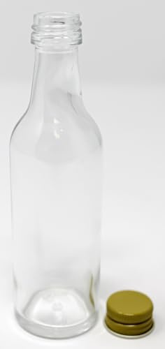 Aromhuset 25 x 50 ml leere Glasflaschen mit Wodkahals, kristallklar und hellgrünem Schraubverschluss | transparent | zum Befüllen mit Alkohol, Likören, Schnäpsen, Gewürzen und Dekoration