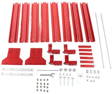 Parallel Guide Rail System, Multifuction Aluminum Guide Rail Joining Set, Woodworking Right Angle Guide Rail for Planers, Molding Machines, Table Saws, Wood Pickers