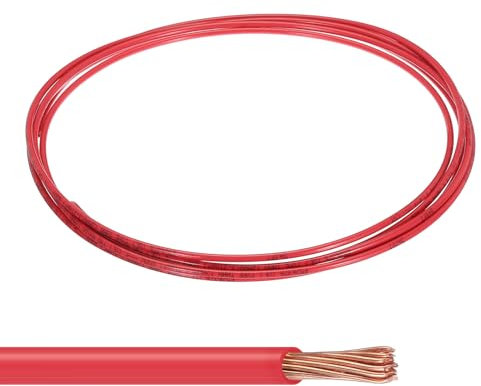 sourcing map 10 Feet 12 AWG Gauge THHN Stranded Red UL Listed Copper Building Wire Nylon Jacket,PVC Insulation 600V Electrical Wire Copper Cable for Residential,Commercial,Industrial