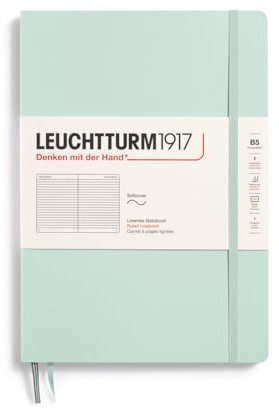 LEUCHTTURM1917 370313 Notizbuch Composition (B5), Softcover, 123 nummerierte Seiten, Mint Green, Liniert