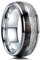 BISONBLUE Ringe Herren Ring Damen Männer Rings Geschenk Mode Mann Ringe Holz Party Ring Band für Männer Dekoration 12 Silber
