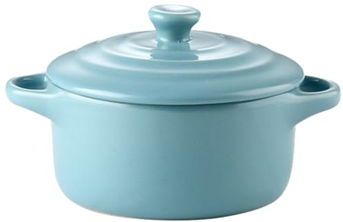 LIFKOME 1pc Microwave Oven Safe Bowl Porcelain Soup Bowls Steamed Egg Bowl Tagine Handle Ceramic Lid Crock Japanese Soup Bowl Soup Bowls with Lids Onion Bowl with Lid Household Vegetable