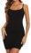 SHAPERIN Bodycon Robe Casual Femme Mini Robe sans Manches Robe Slim Moulante Dress Courte Été, Noir, M