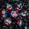 ORUZA 7 Stück Polyedrische Würfel Set Liquid Core Würfel D4 D6 D8 D10 D12 D20 D% DND Würfel für Dungeons and Dragons RPG MTG Pathfinder Rollenspiele Spielwürfel